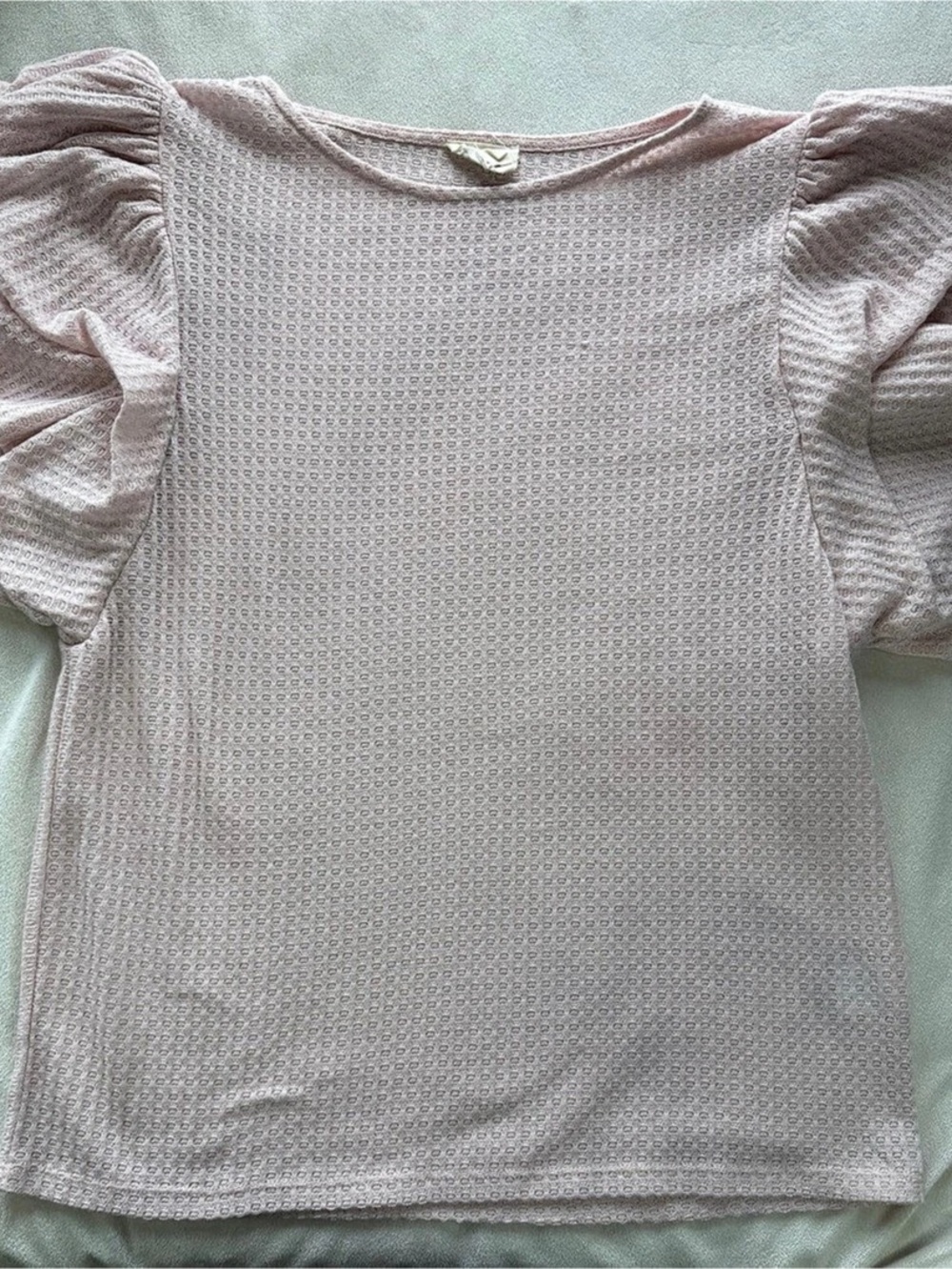 BIBI Ruffle Sleeve Top in Pink Size Medium Like New
